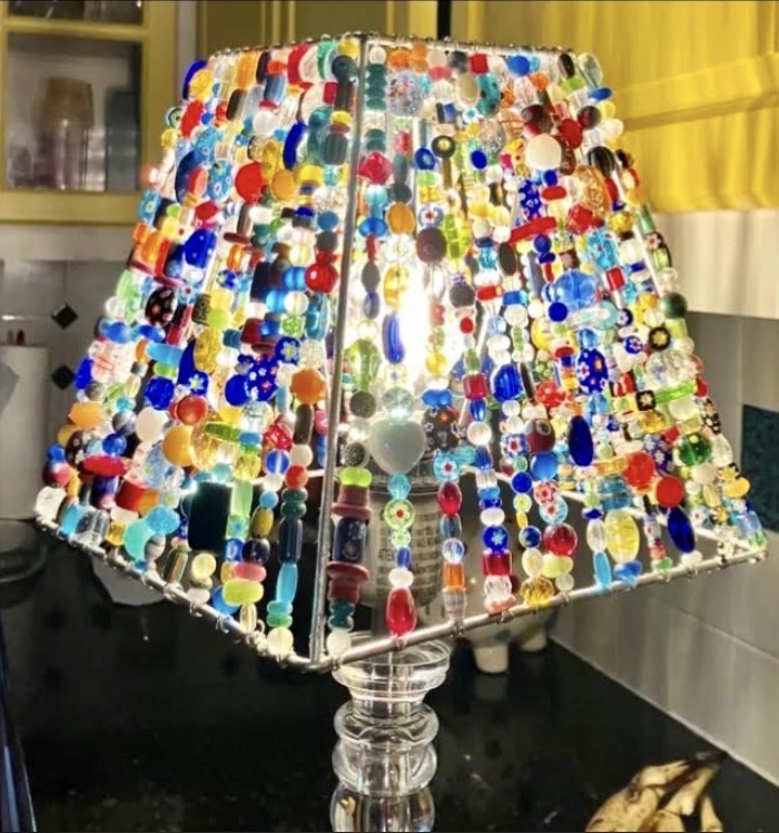 Lauri Rosen's real glowing millefiori Beaded Light