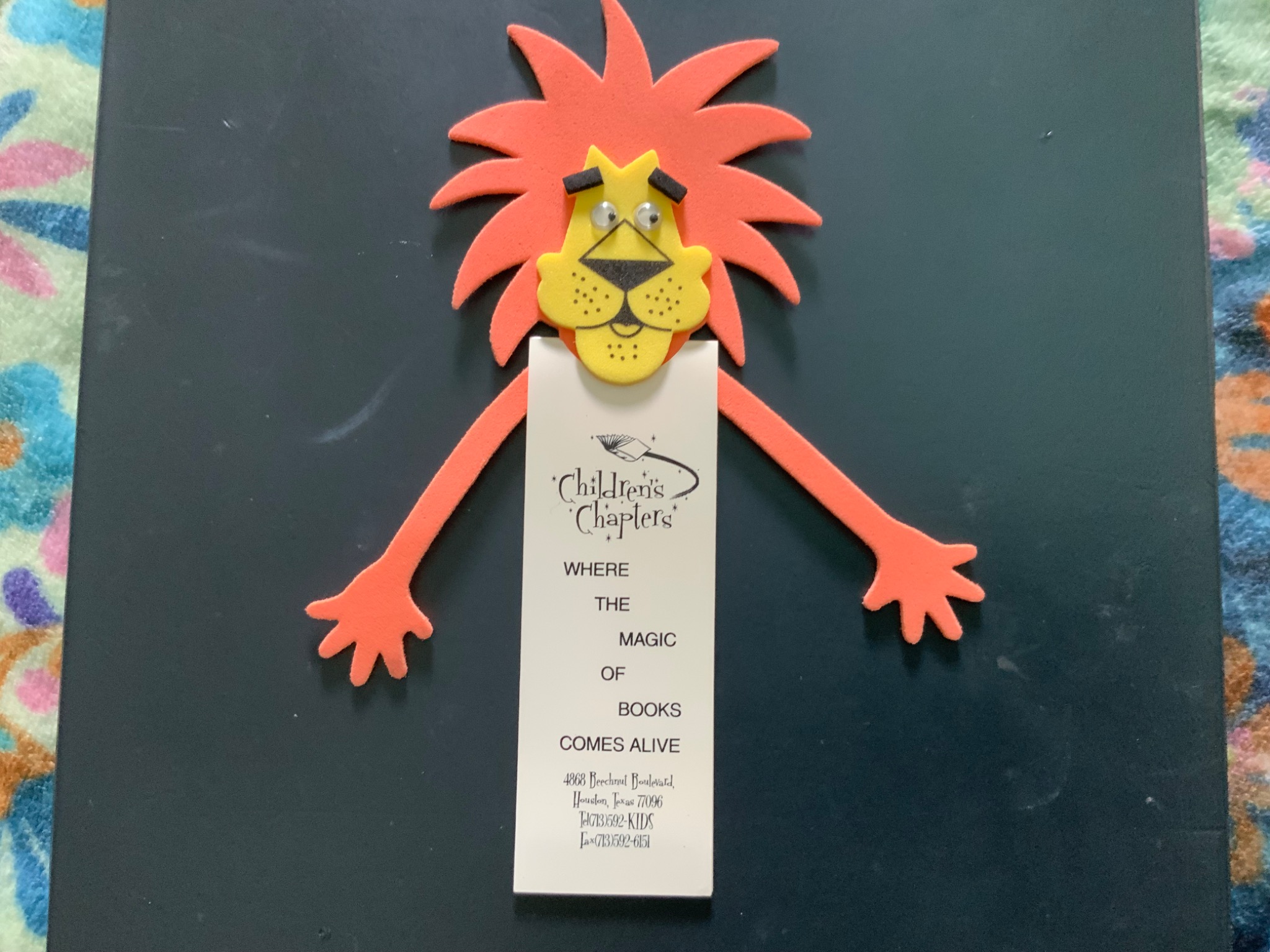 Original Children’s Chapters lion bookmark designed by Lauri Rosen
